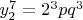 $\[y_2^7  = 2^3 pq^3 \]$