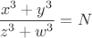 $\dfrac{x^3+y^3}{z^3+w^3}=N$