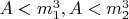 $A<m_1^3, A<m_2^3$