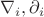 $\nabla_i, \partial_i$
