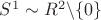 $S^1\sim{R}^2 \textbackslash \{0\}$