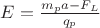 $E=\frac{m_pa-F_L}{q_p}$
