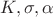 $K,\sigma,\alpha$