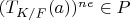 $(T_{K/F}(a))^{n e} \in P$