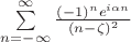 $\sum\limits_{n=-\infty}^{\infty}\frac {(-1)^n e^{i \alpha n}} {(n-\zeta)^2}$