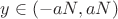 $y\in(-aN,aN)$