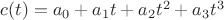 $c(t)=a_0+a_1 t+a_2 t^2+a_3 t^3