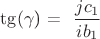 $\tg($\gamma$) = \dfrac{j c_1}{i b_1}$