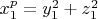 $x_1^p=y_1^2+z_1^2$