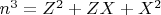 $n^3 = Z^2 + ZX + X^2$