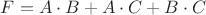 $F=A \cdot B + A \cdot C + B \cdot C$