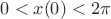 $\[0 < x(0) < 2\pi \]$