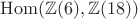 $\operatorname{Hom}(\mathbb{Z}(6),\mathbb{Z}(18))$