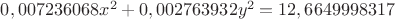 $0,007236068x^2+0,002763932y^2=12,6649998317$