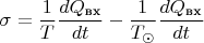 $$\sigma =\frac {1}{T}\frac {dQ_{\text {вх}}}{dt}-\frac {1}{T_{\odot}}\frac {dQ_{\text {вх}}}{dt}$$