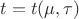 $t=t(\mu,\tau)$