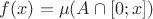 $f(x)=\mu(A\cap [0;x])$