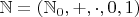 $\mathbb N = (\mathbb N_0, + , \cdot, 0, 1)$