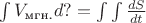 $\int V_\text{мгн.}d? = \int\int \frac {dS}{dt}$
