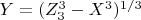 $ Y=(Z_3^3-X^3)^{1/3} $