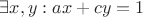 $\exists x, y : ax + cy = 1$
