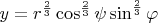$y=r^{\frac23}\cos^{\frac23}\psi\sin^{\frac23}\varphi$