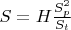 $S=H\frac{S_{p}^{2}}{S_{t}}$