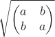 $$\sqrt{\begin{pmatrix}a&b\\b&a\end{pmatrix}}$$