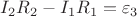 $I_2R_2-I_1R_1=\varepsilon_3$