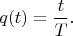 $$q(t)=\frac{t}{T}.$$