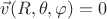 $\vec v(R, \theta , \varphi )=0$