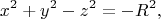 $$x^2+y^2-z^2=-R^2,$$