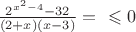 $ \frac { 2^{x^2-4} - 32} {(2+x) (x-3) } = $ { \leqslant 0 } $