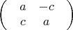 $$\begin{pmatrix}
 & a & -c & \\
 & c & a & \\
\end{pmatrix}$$