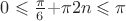 $0\leqslant{\frac {\pi} 6} + $\pi{2n}\leqslant \pi$