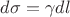 $d\sigma = \gamma dl$