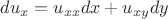 $du_x = u_{xx} dx + u_{xy} dy$