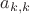 $a_{k,k}$