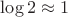 $\log{2} \approx 1$