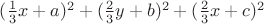 $(\frac13 x+a)^2+(\frac23 y+b)^2+(\frac23 x+c)^2$