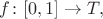 $f\colon[0,1]\to T,$