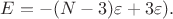 $E=-(N-3) \varepsilon + 3 \varepsilon).$