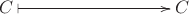 $\xymatrix{C\ar@{|->}[rrr]&&&C}$