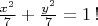 $\frac{x^2}7+\frac{y^2}7=1\,!$
