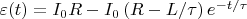 $\varepsilon(t)=I_0R-I_0\left(R-L/\tau\right)e^{-t/\tau}$