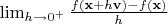$\lim_{h \rightarrow 0^+}{\frac{f(\bold{x} + h\bold{v}) - f(\bold{x})}{h}}$