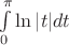 $\int\limits_0^\pi  {\ln \left| t \right|} dt$