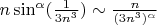 $n\sin^\alpha(\frac1{3n^3}) \sim \frac n{(3n^3)^\alpha}$