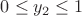 $0 \leq y_2 \leq 1$