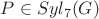 $P\in Syl_7(G)$